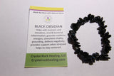 Natural Stone Chip Bracelet 7 inch stretch-Black Obsidian