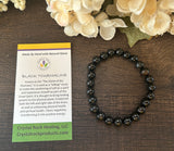 Natural Stone Gem Bracelet 7 inch 8mm Stretch - Black Tourmaline