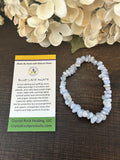 Natural Stone Chip Bracelet 7 inch Stretch-Blue Lace Agate