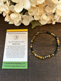 Natural Stone Gem Bracelet 7 inch 4mm Stretch -Blue Tiger's Eye
