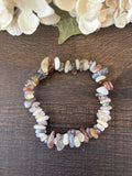 Natural Stone Chip Bracelet 7 Inch Stretch- Agate Botswana