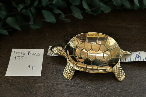 Turtle Brass Incense Holder