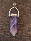 Chevron Amethyst Pendant Point