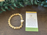 Natural Stone Gem Bracelet 7 inch 8mm Stretch-Citrine w/ Elephant