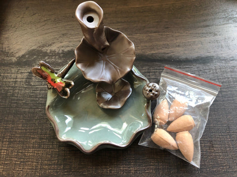 Ceramic Backflow Incense Burner - Dragonfly