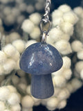 Metal Chain Necklace - Dumortierite Mushroom