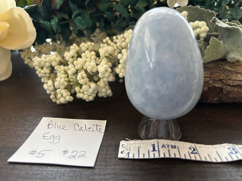 Blue Calcite Egg #5