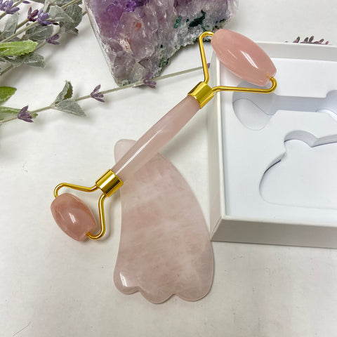 Facial Massage Set - Rose Quartz