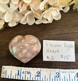 Flower Agate Heart #2