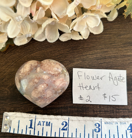 Flower Agate Heart #2