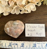 Flower Agate Heart #2