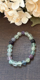 Natural Stone Gem Bracelet 7 inch 8mm Stretch-Fluorite