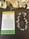 Natural Stone Chip Bracelet 7 inch Stretch-Fluorite