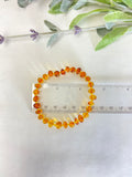 Natural Stone Gem and Seed Bead Bracelet 7 inch Stretch-Amber