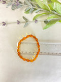 Natural Stone Gem Bracelet 7 inch Stretch-Amber