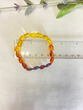 Natural Stone Gem Bracelet 7 inch Stretch - Amber Multicolor