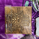 Wooden Box - Lotus Hamsa