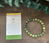 Natural Stone Gem Bracelet 7 inch 8mm Stretch-Jade