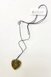 Heart Necklace (Corded) - Labradorite