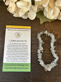 Natural Stone Chip Bracelet 7 inch stretch-Labradorite