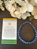 Natural Stone Gem Bracelet 7 inch Stretch 6mm-Lapis Lazuli