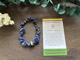 Natural Stone Chip Bracelet 7 inch stretch-Lapis