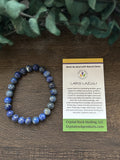 Natural Stone Gem Bracelet 7 inch Stretch 8mm-Lapis Lazuli