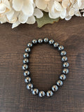 Natural Stone Gem Bracelet 7 inch 8MM Stretch-Magnetite(Lodestone)