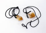 Citrine Raw - Black Cord Necklace