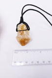 Citrine Raw - Black Cord Necklace