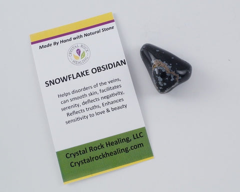 Obsidian Snowflake Pocket Stone