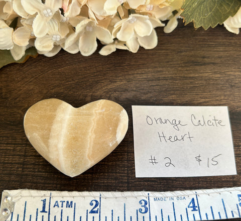 Orange Calcite Heart #2