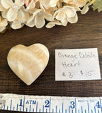Orange Calcite Heart #3
