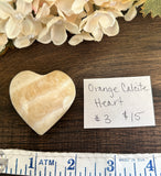 Orange Calcite Heart #3