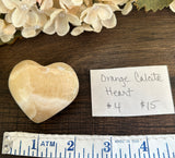 Orange Calcite Heart #4