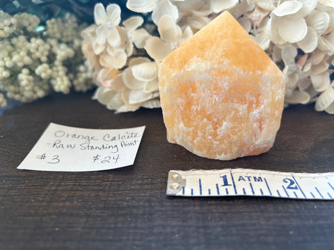 Orange Calcite Raw Standing Point #3