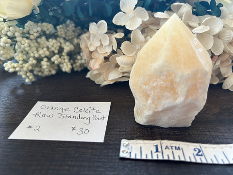 Orange Calcite Raw Standing Point #2