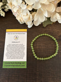 Natural Stone Gem Bracelet 7 inch 4mm Stretch-Peridot