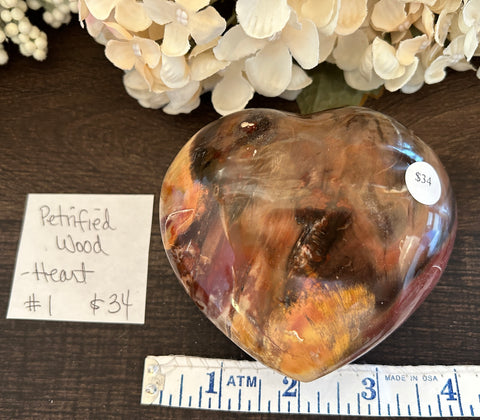 Petrified Wood Heart #1