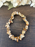 Natural Stone Chip Bracelet 7 inch Stretch-Picture Jasper