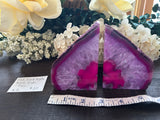Agate Dyed Pink Book Ends #2