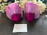 Agate Dyed Pink Book Ends #1