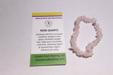 Natural Stone Chip Bracelet 7 inch stretch-Rose Quartz