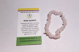 Natural Stone Chip Bracelet 7 inch stretch-Rose Quartz