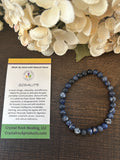 Natural Stone Gem Bracelet 7 inch 6mm Stretch-Sodalite