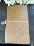 Notebook Journal - Spiral Goddess with Amethyst Crystal, Light Brown