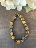 Natural Stone Gem Bracelet 7 inch stretch-Tigers Eye Chunk