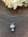 Metal Chain Necklace - Tourmalated Quartz Mushroom