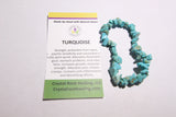 Natural Stone Chip Bracelet 7 inch stretch-Turquoise