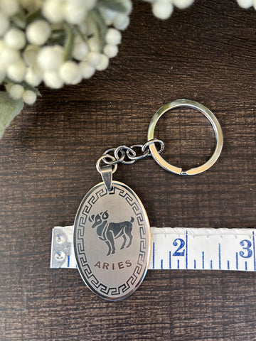 Aries Metal Keychain